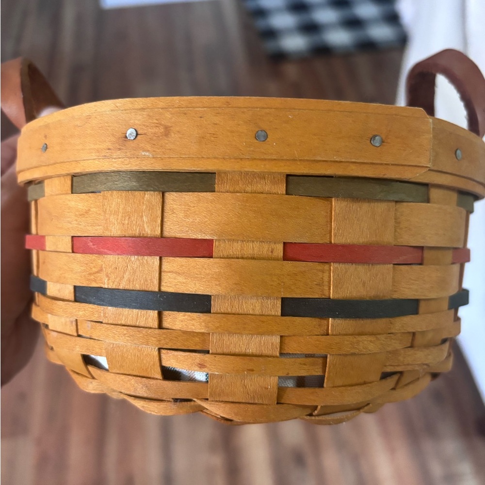 Longaberger Brown and Red Accent Basket